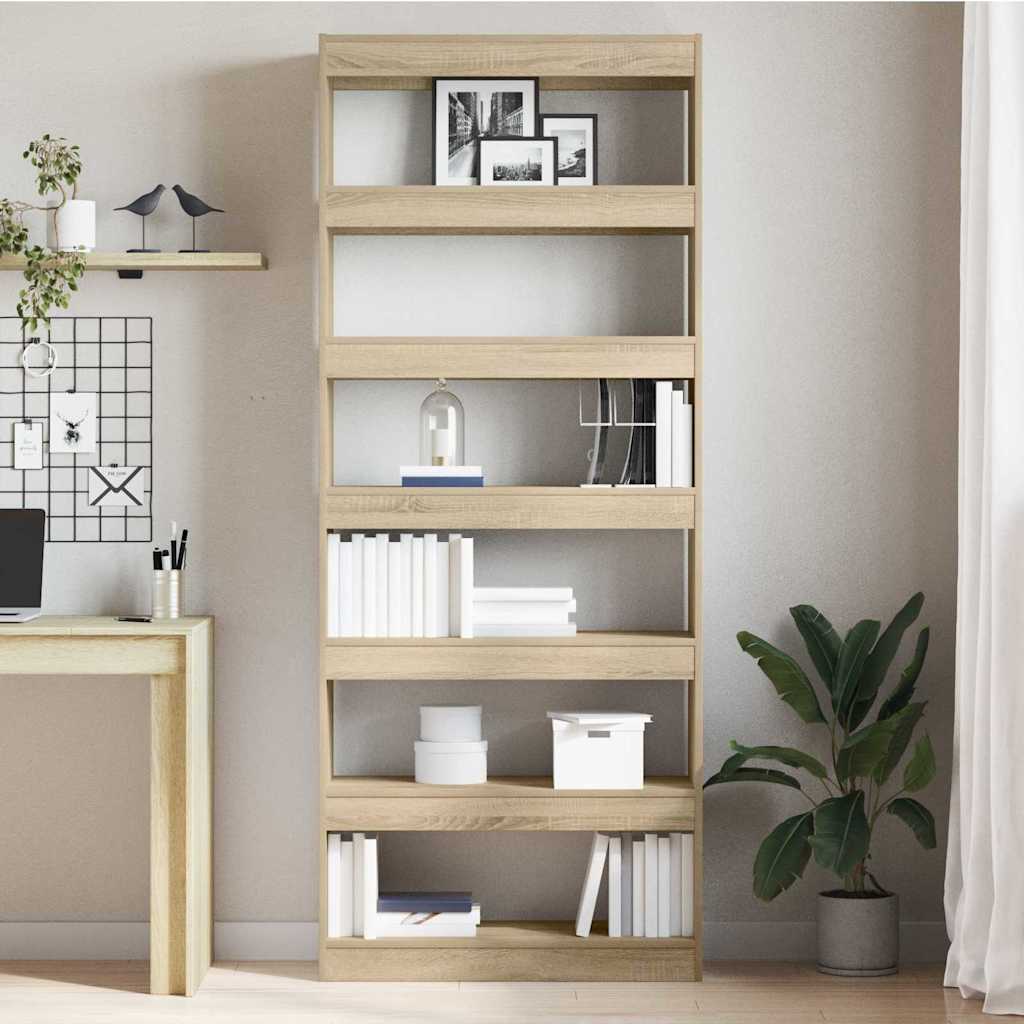 Bogskab med hylde Sonoma eg 80 x 30 x 198 cm Konstrueret træ