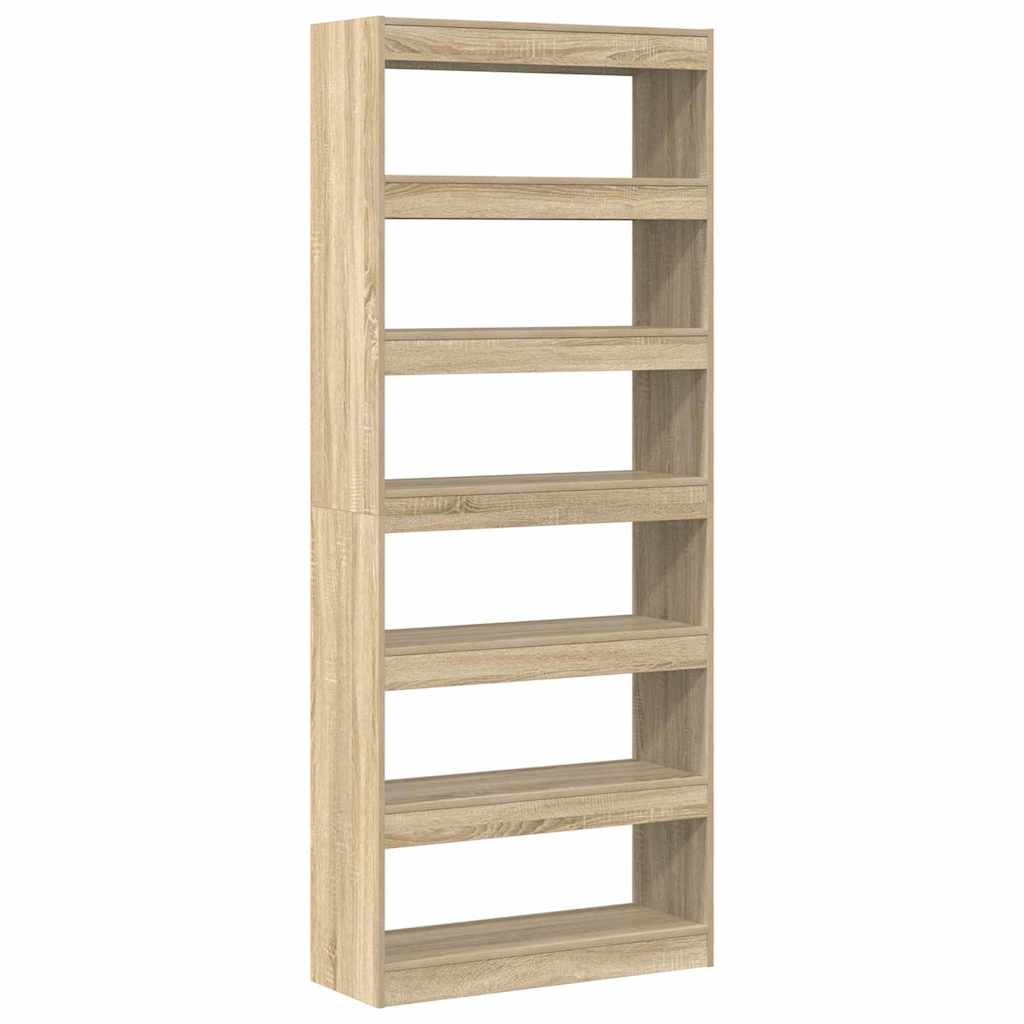 Bogskab med hylde Sonoma eg 80 x 30 x 198 cm Konstrueret træ