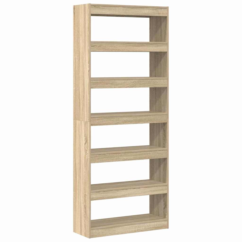 Bogskab med hylde Sonoma eg 80 x 30 x 198 cm Konstrueret træ