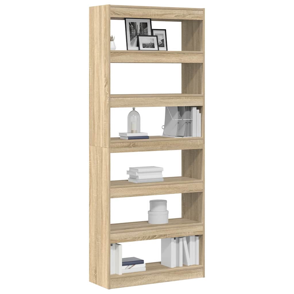 Bogskab med hylde Sonoma eg 80 x 30 x 198 cm Konstrueret træ