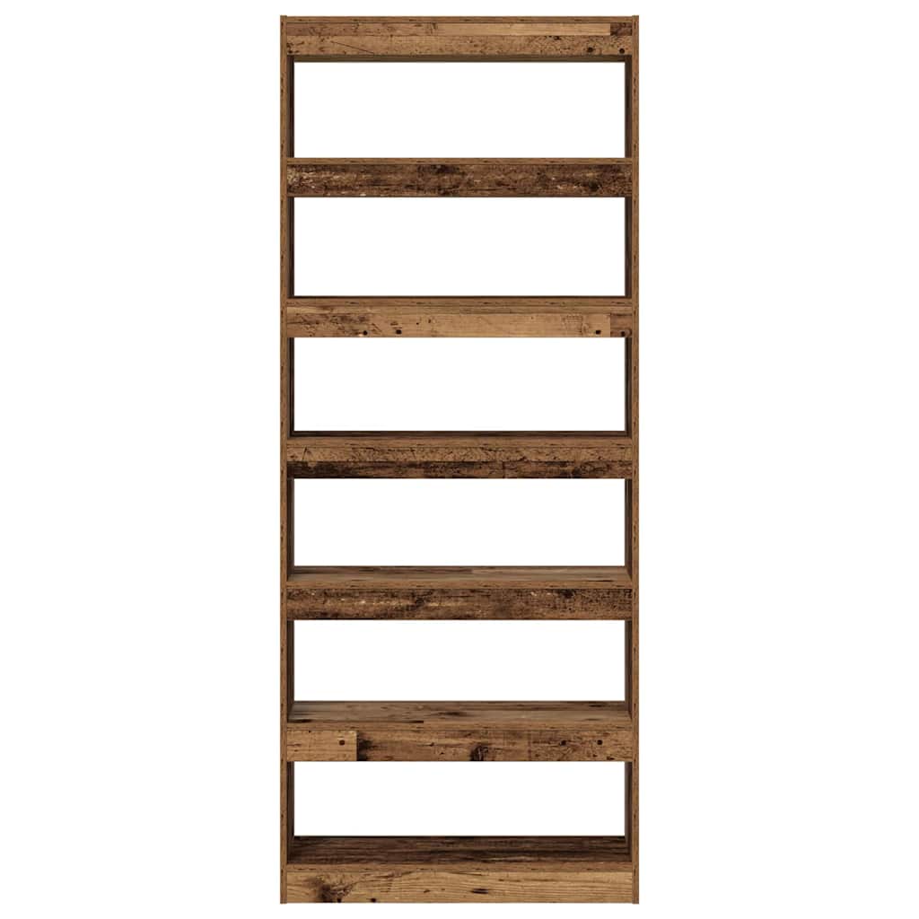 Bogskab med hylde Gammelt træ 80 x 30 x 198 cm Konstrueret træ