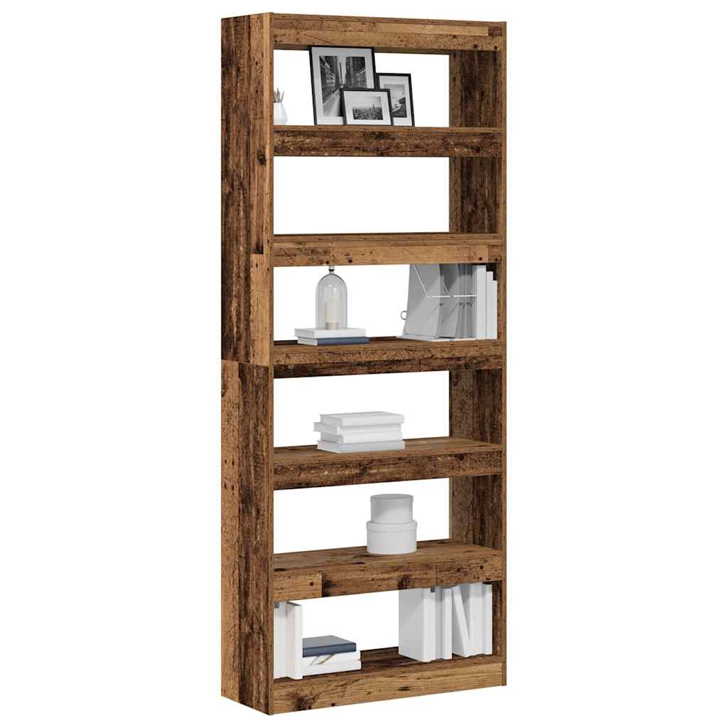 Bogskab med hylde Gammelt træ 80 x 30 x 198 cm Konstrueret træ