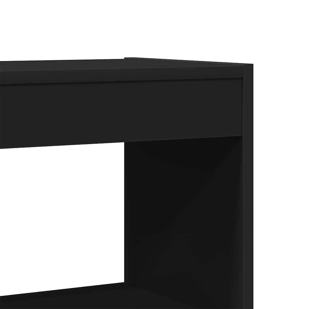 Bogskab 6 niveauer 100 x 30 x 198 cm Konstrueret træ Sort