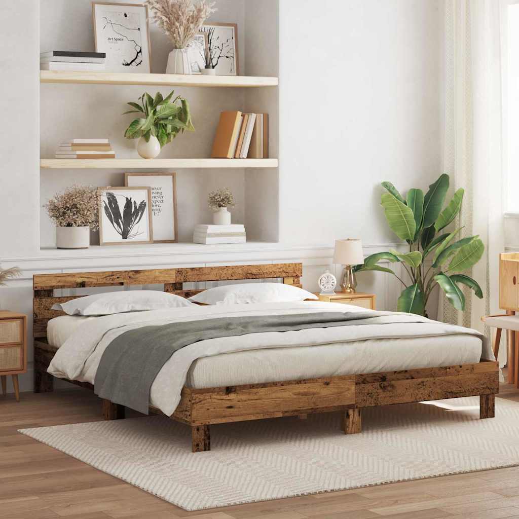 Sengestel Gammelt træ 200 x 200 cm Konstrueret træ