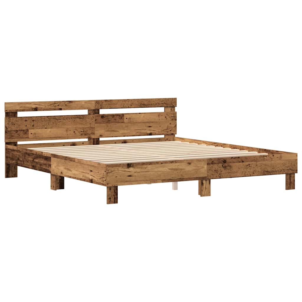 Sengestel Gammelt træ 200 x 200 cm Konstrueret træ