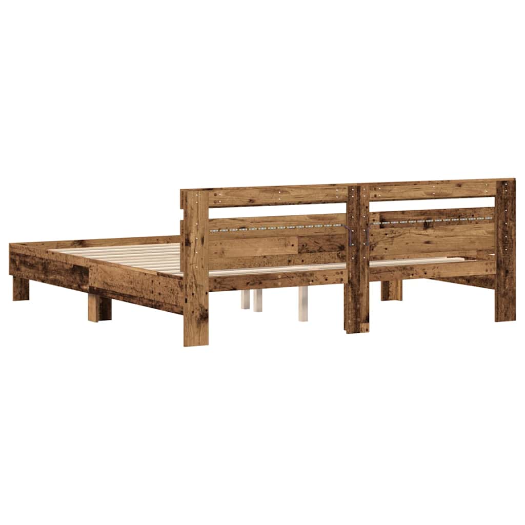 Sengestel Gammelt træ 200 x 200 cm Konstrueret træ