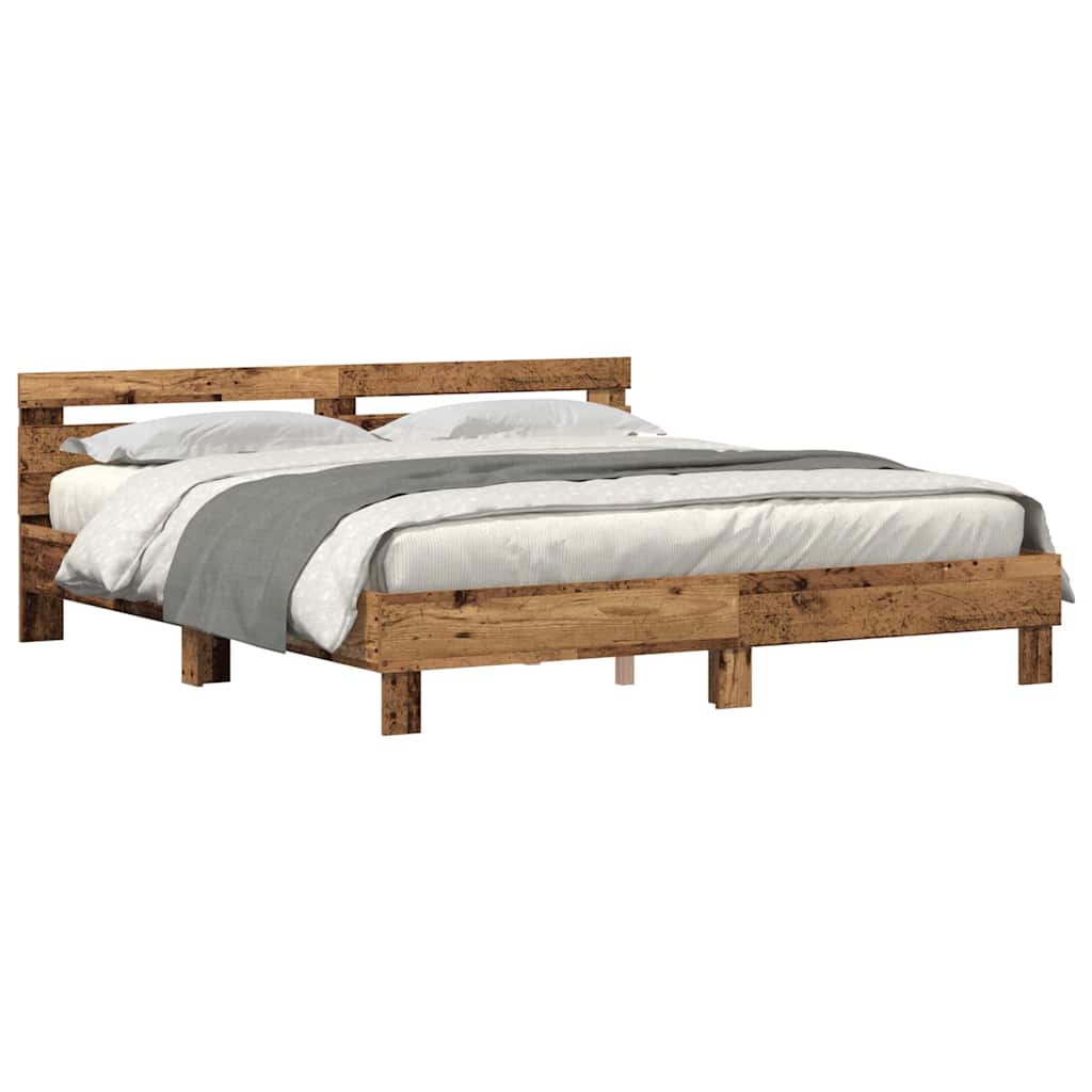Sengestel Gammelt træ 200 x 200 cm Konstrueret træ