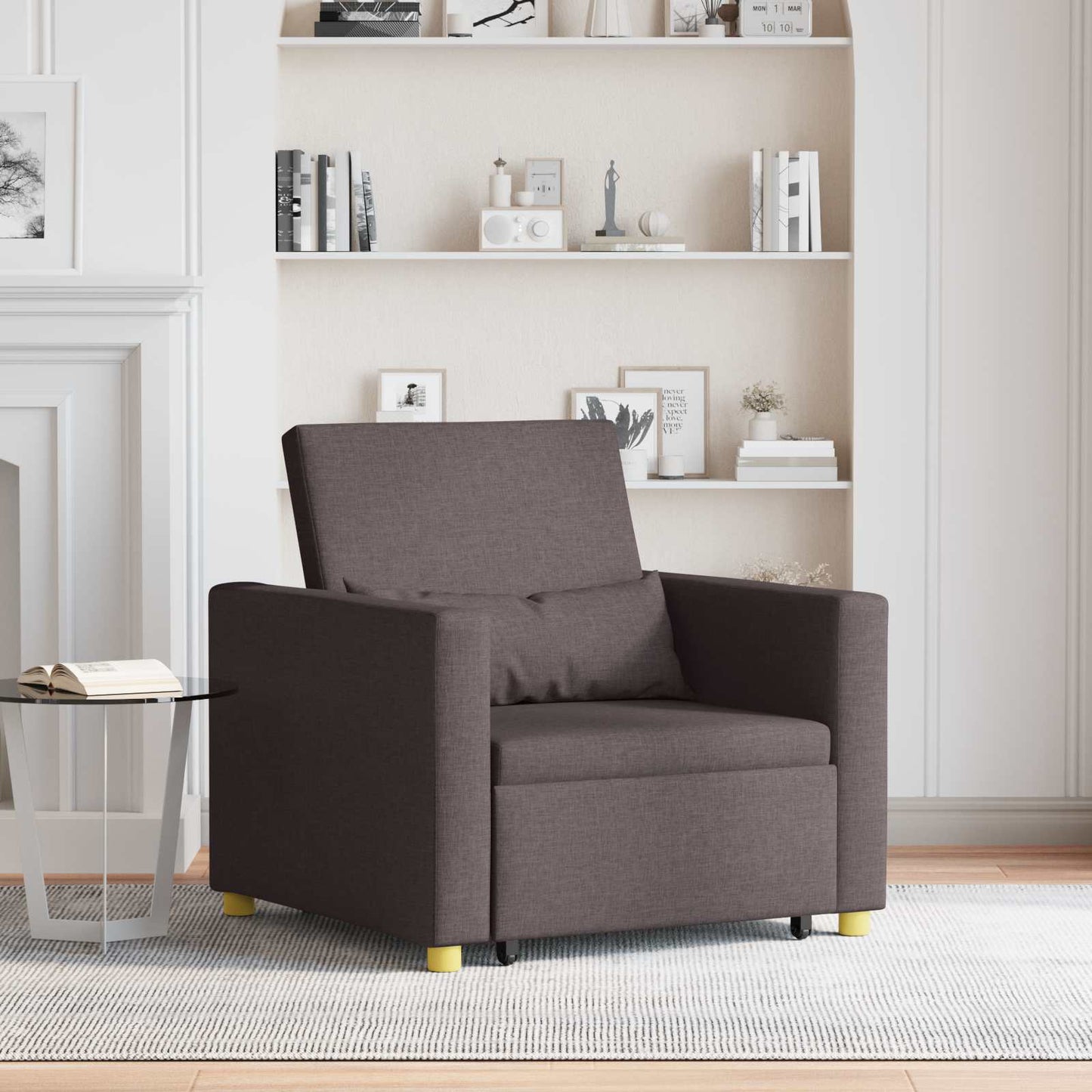 Utrækkelig sovesofa enkelt Mørkebrun 90 x 165 x 87 cm Stof