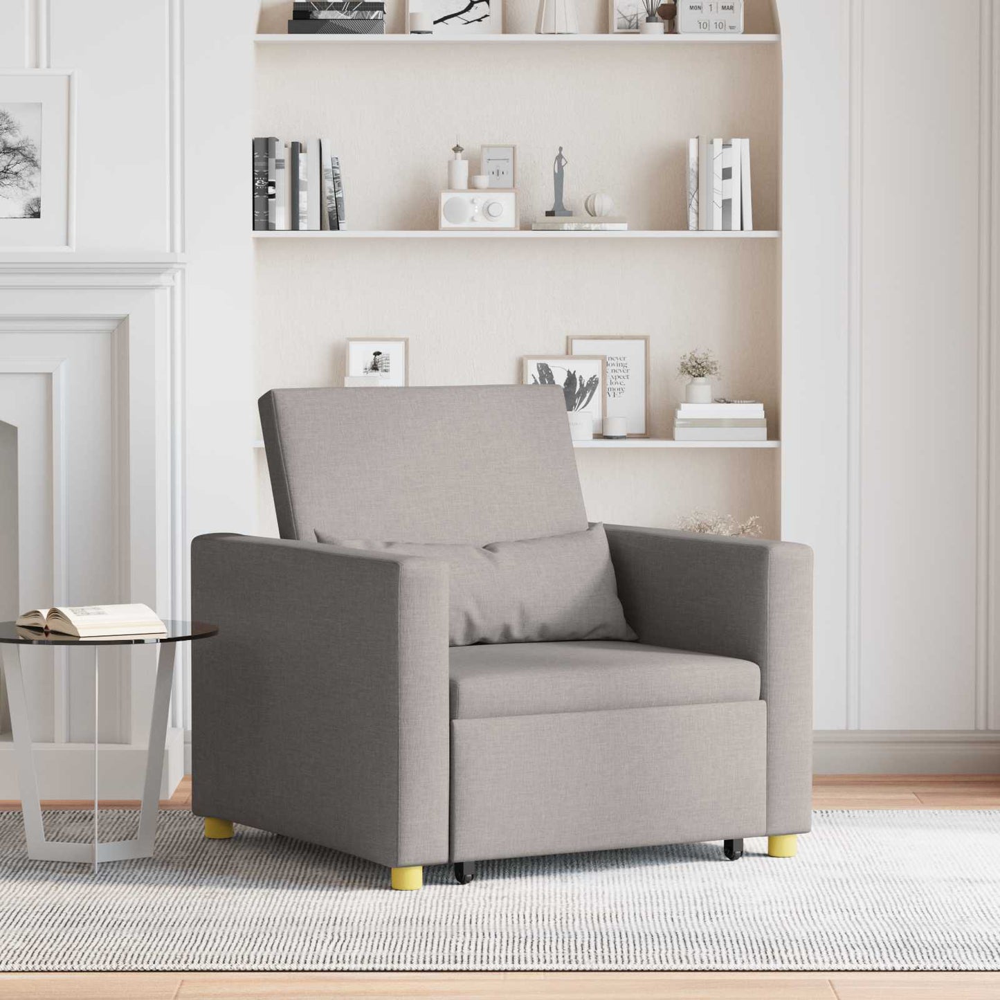 Utrækkelig sovesofa enkelt Gråbrun 90 x 165 x 87 cm Stof