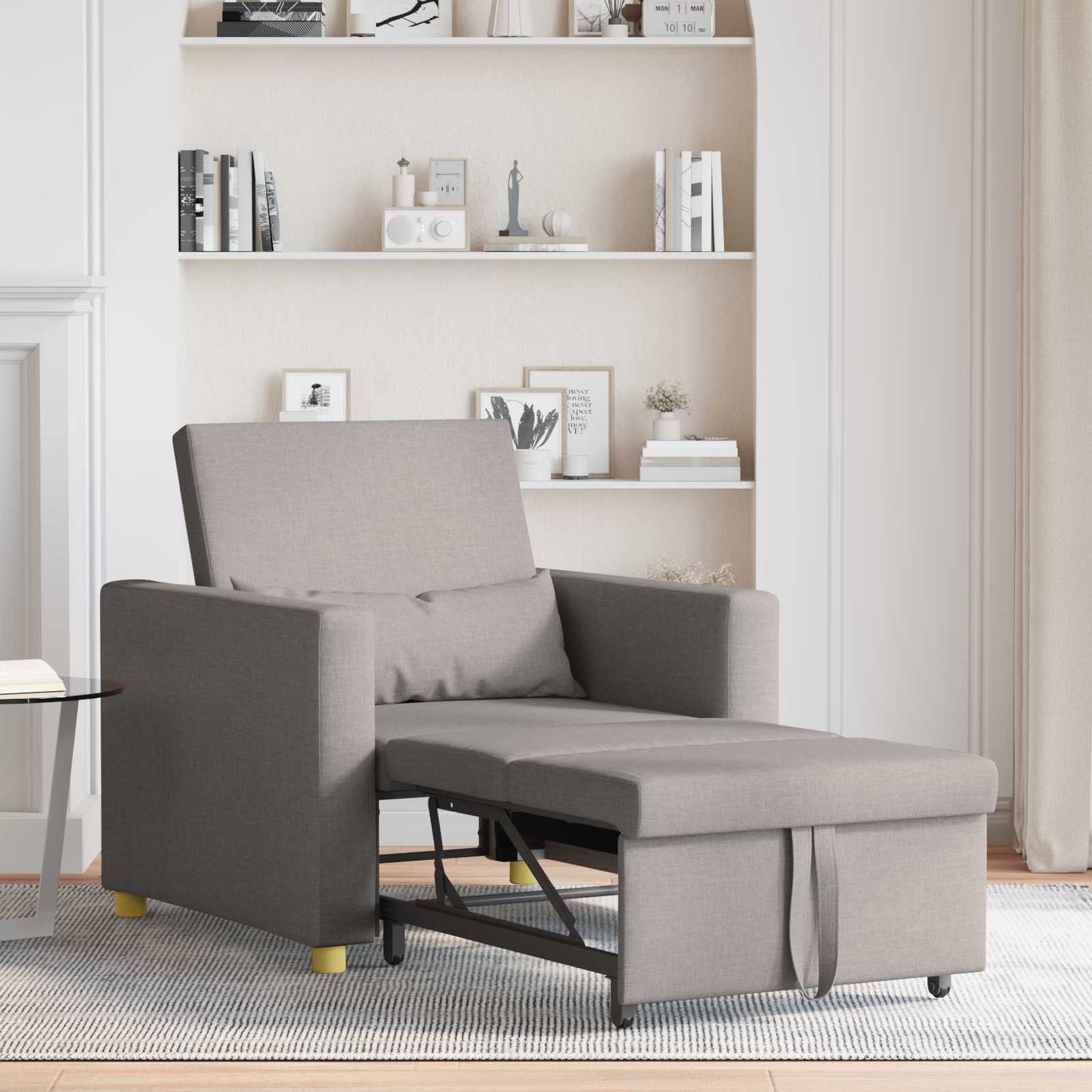 Utrækkelig sovesofa enkelt Gråbrun 90 x 165 x 87 cm Stof
