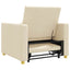 Utrækkelig sovesofa enkelt med hjul Creme 90 x 165 x 87 cm Stof