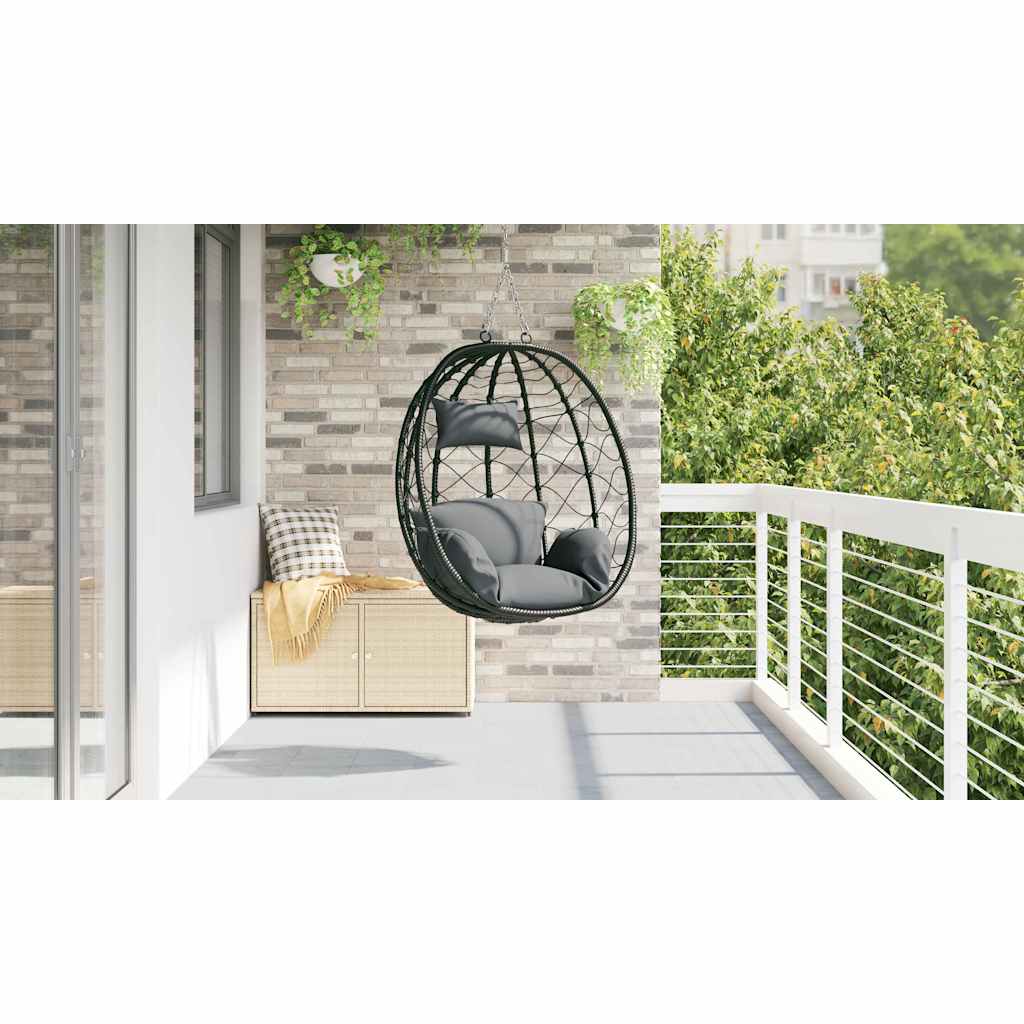 Hængende æggestol Antracit 91,5 x 54,5 x 107 cm polyrattan