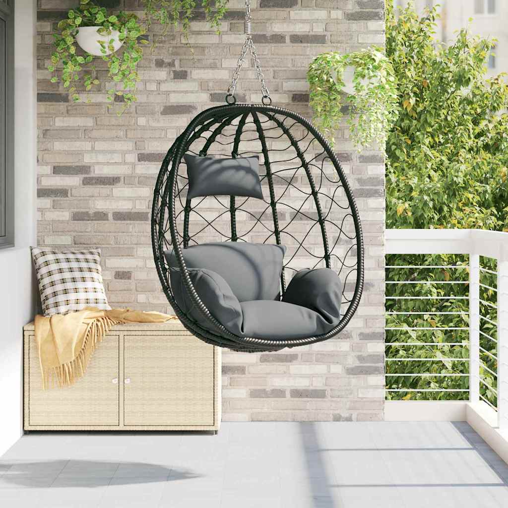 Hængende æggestol Antracit 91,5 x 54,5 x 107 cm polyrattan