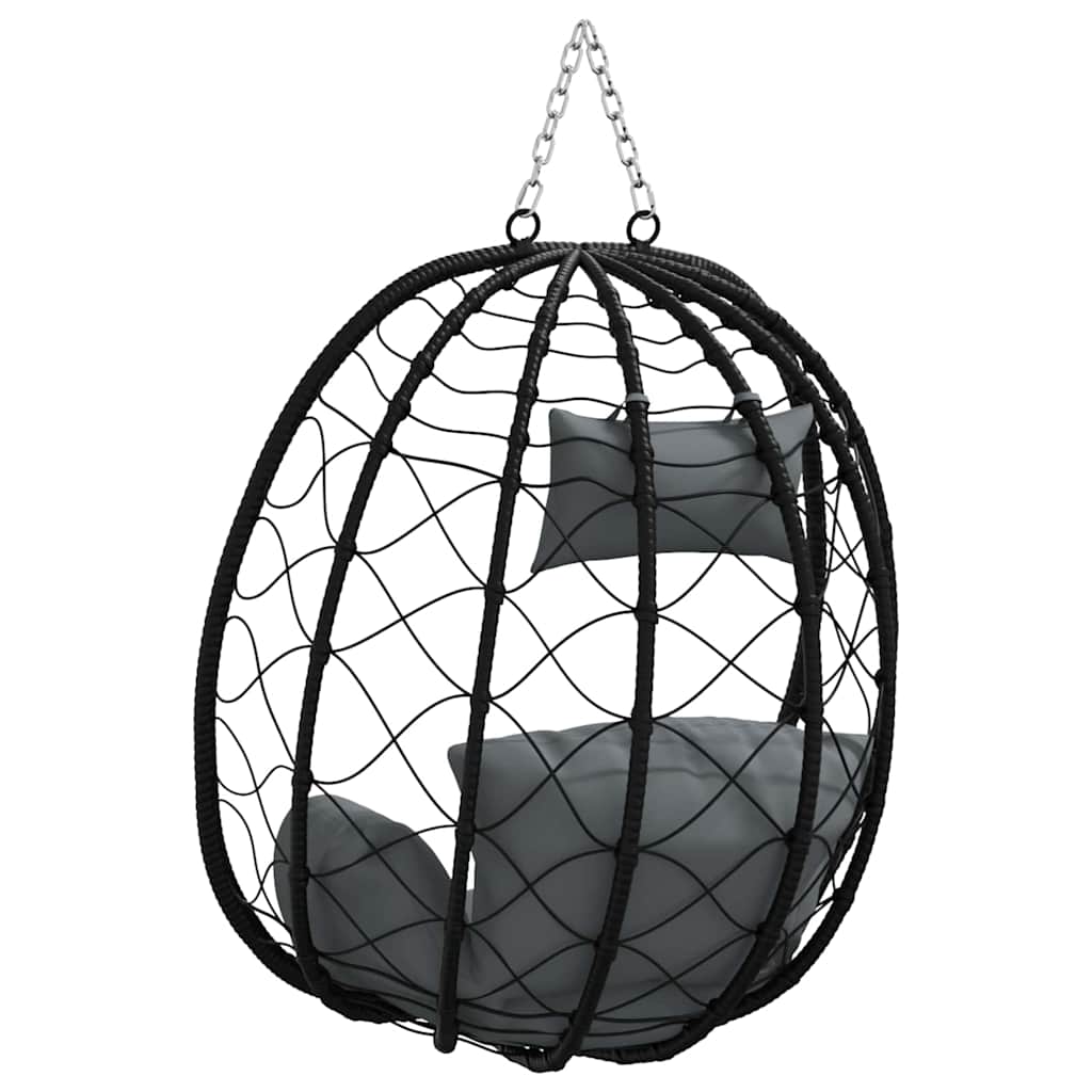 Hængende æggestol polyrattan 91,5 x 54,5 x 107 cm Antracit