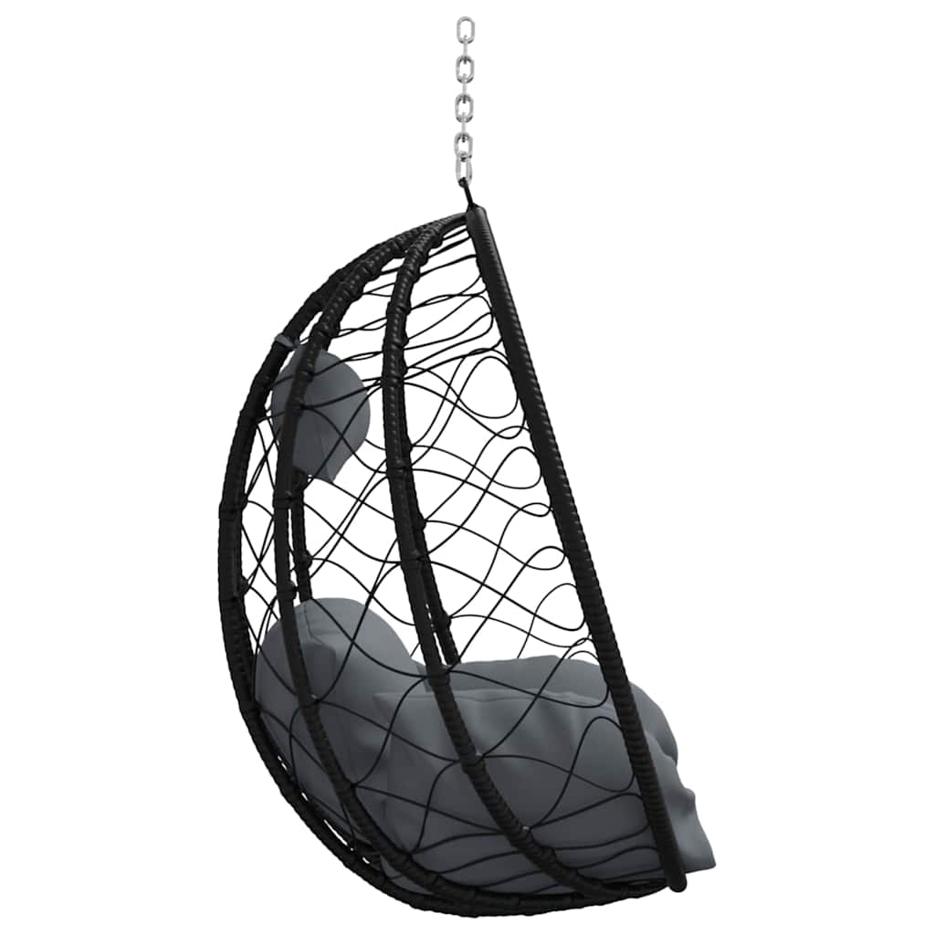 Hængende æggestol polyrattan 91,5 x 54,5 x 107 cm Antracit