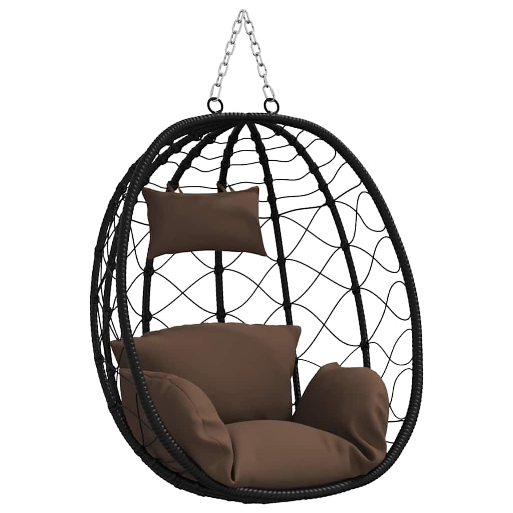 Hængende æggestol polyrattan 91,5 x 54,5 x 107 cm Brun