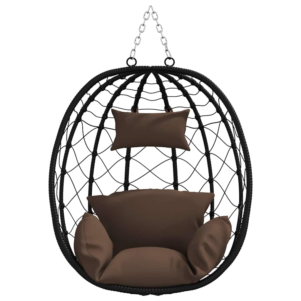 Hængende æggestol polyrattan 91,5 x 54,5 x 107 cm Brun