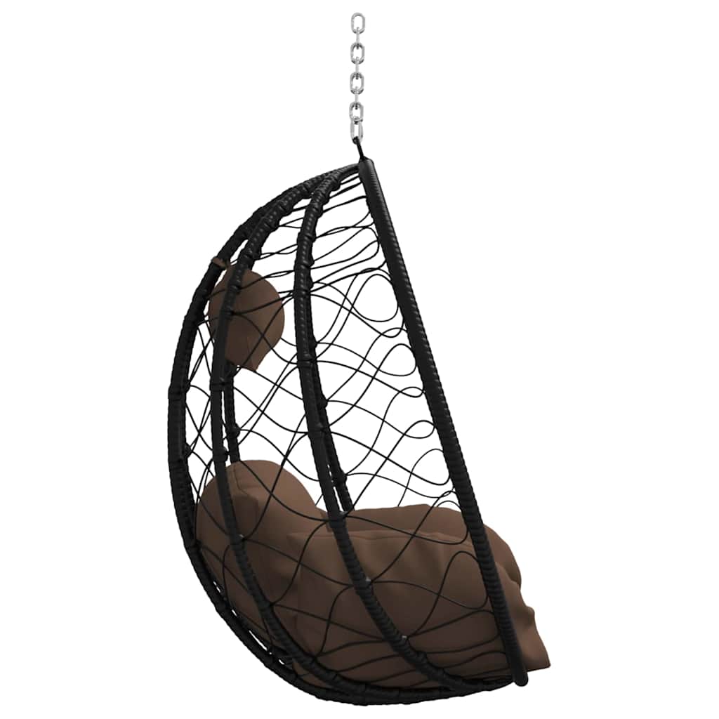 Hængende æggestol polyrattan 91,5 x 54,5 x 107 cm Brun