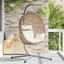 Hængende æggestol polyrattan 104 x 100 x 191 cm Lys fløde