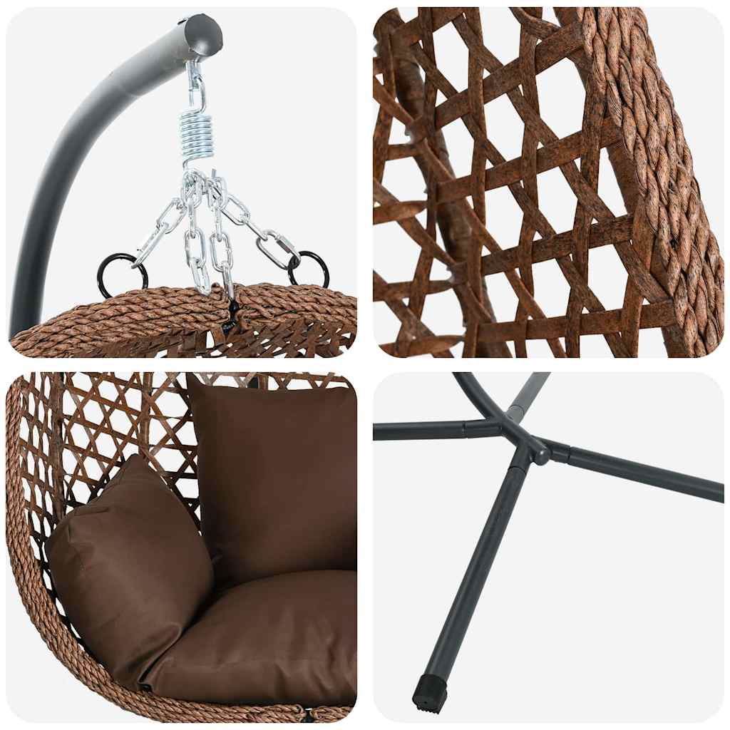 Hængende æggestol Brun 104 x 100 x 191 cm polyrattan