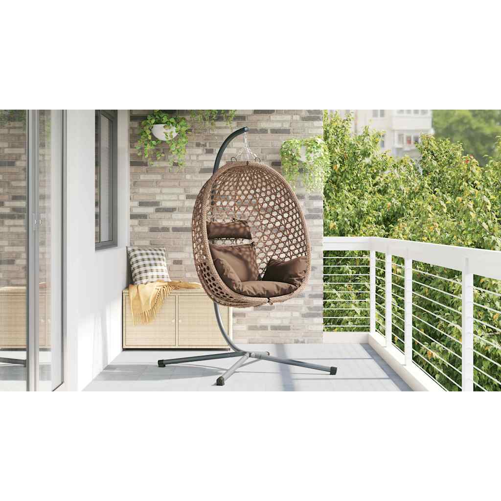 Hængende æggestol Brun 104 x 100 x 191 cm polyrattan