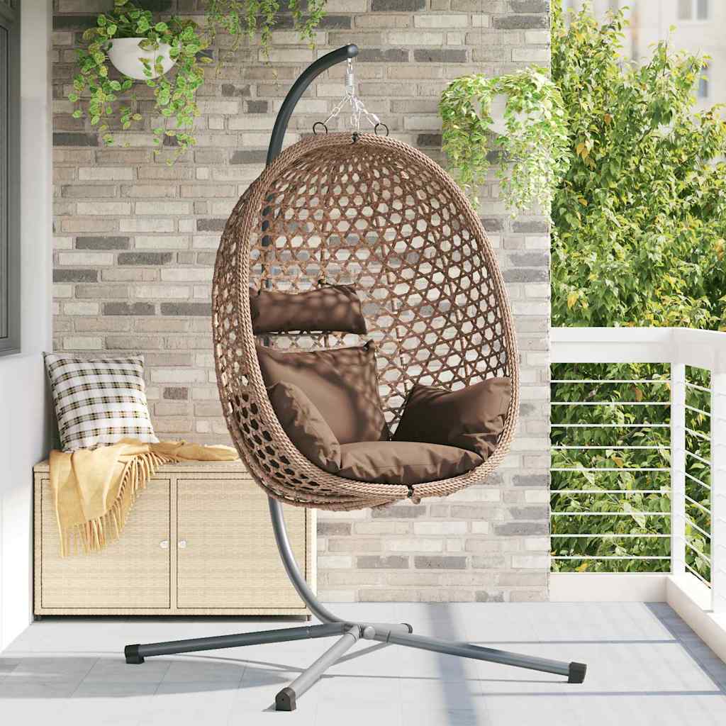 Hængende æggestol Brun 104 x 100 x 191 cm polyrattan