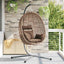 Hængende æggestol polyrattan 104 x 100 x 191 cm Brun