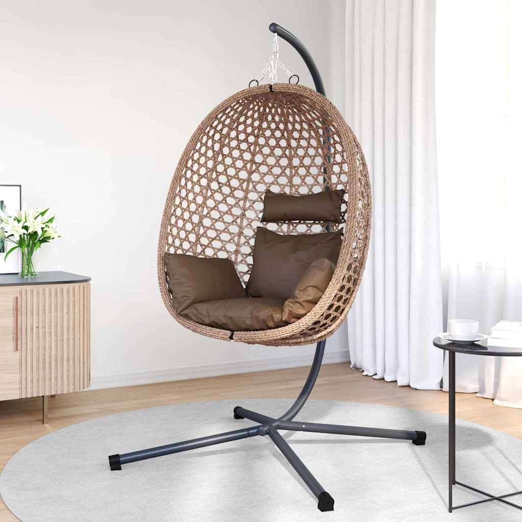 Hængende æggestol Brun 104 x 100 x 191 cm polyrattan