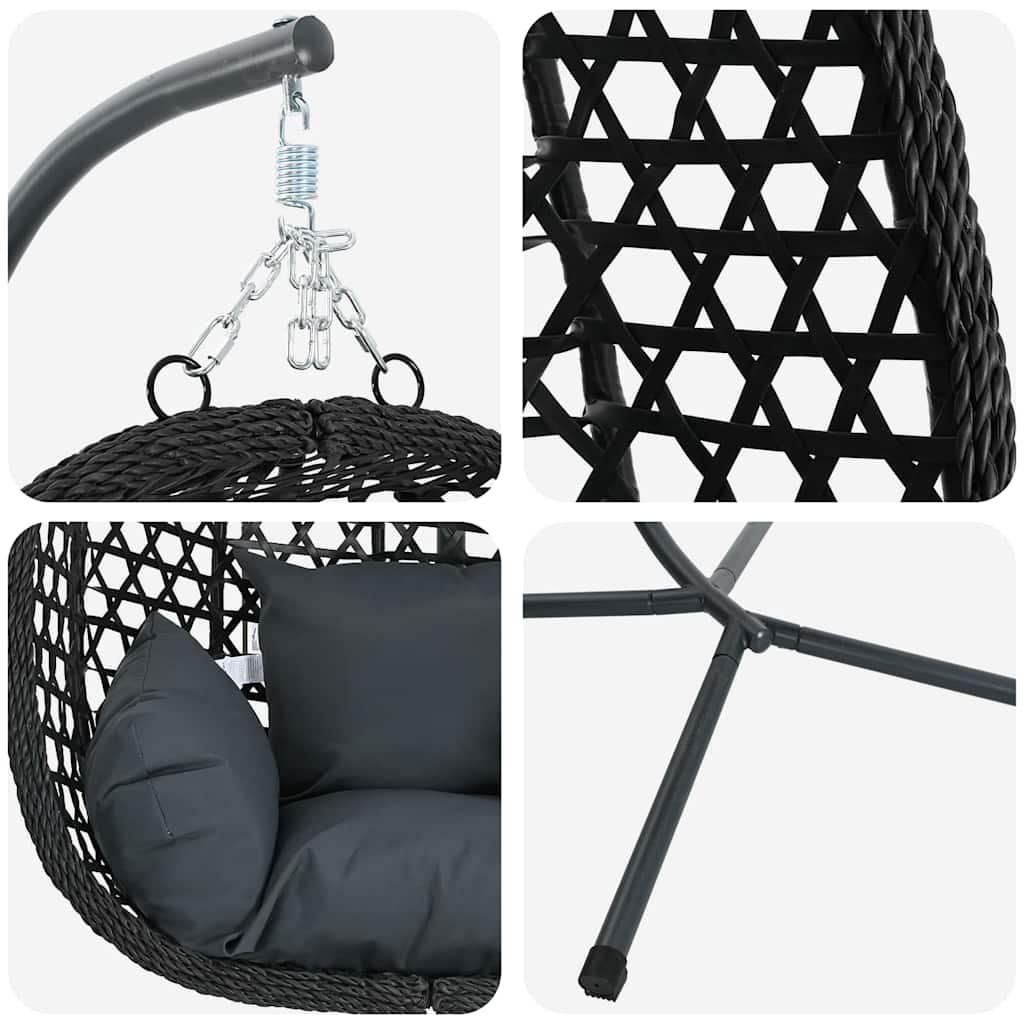 Hængende æggestol polyrattan 104 x 100 x 191 cm