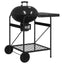 Udendørs grill med hjul Sort 91 x 71 x 107 cm Metal