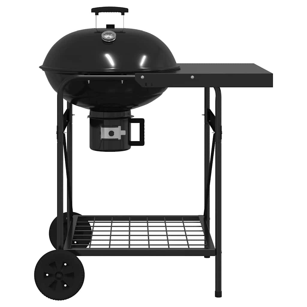 Udendørs grill med hjul Sort 91 x 71 x 107 cm Metal
