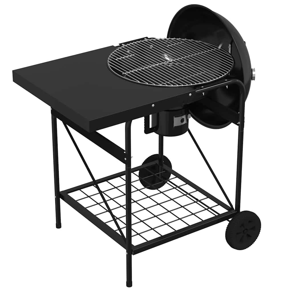 Udendørs grill med hjul Sort 91 x 71 x 107 cm Metal