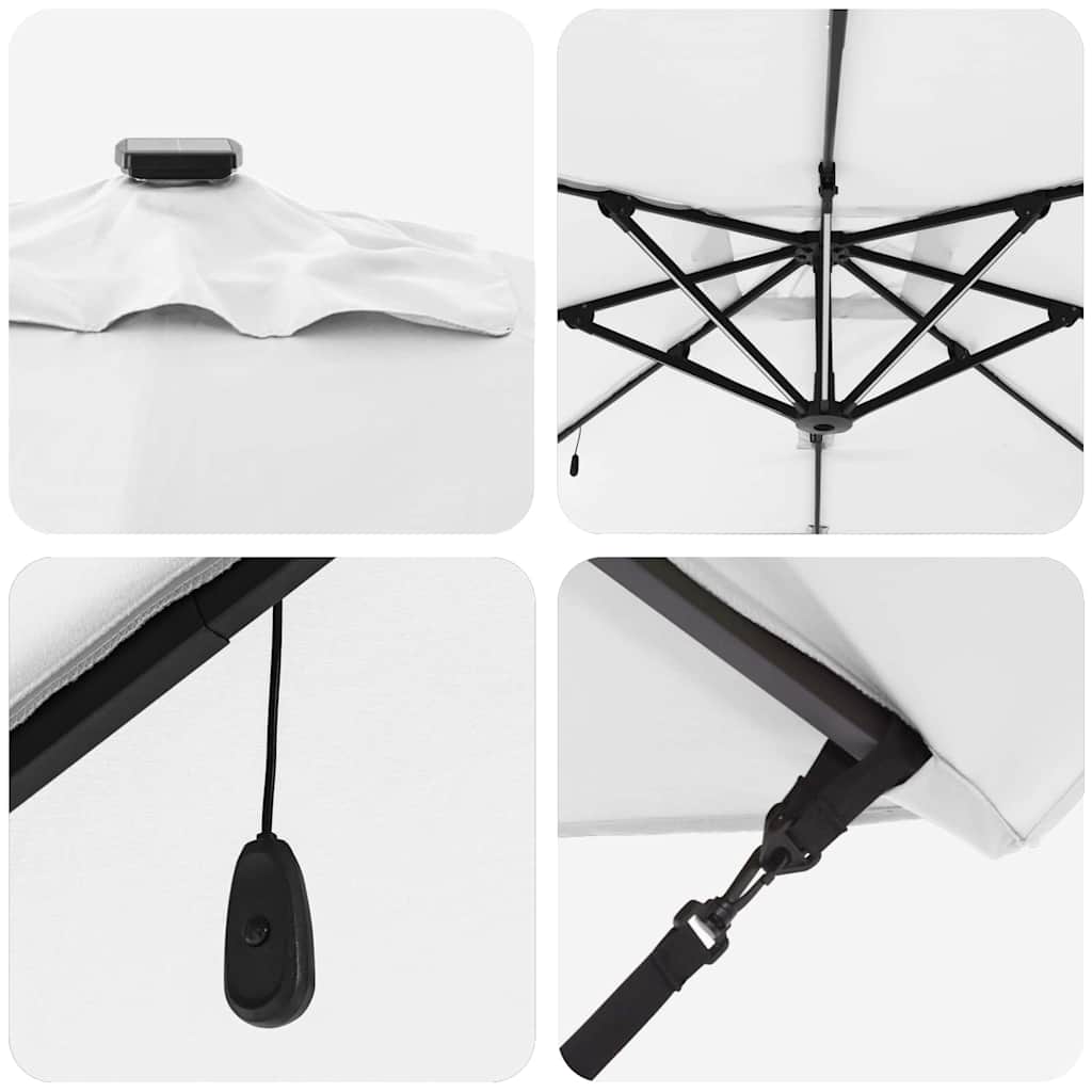Parasol Sandfarvet 286 x 284 x 270 cm Aluminium og Polyester