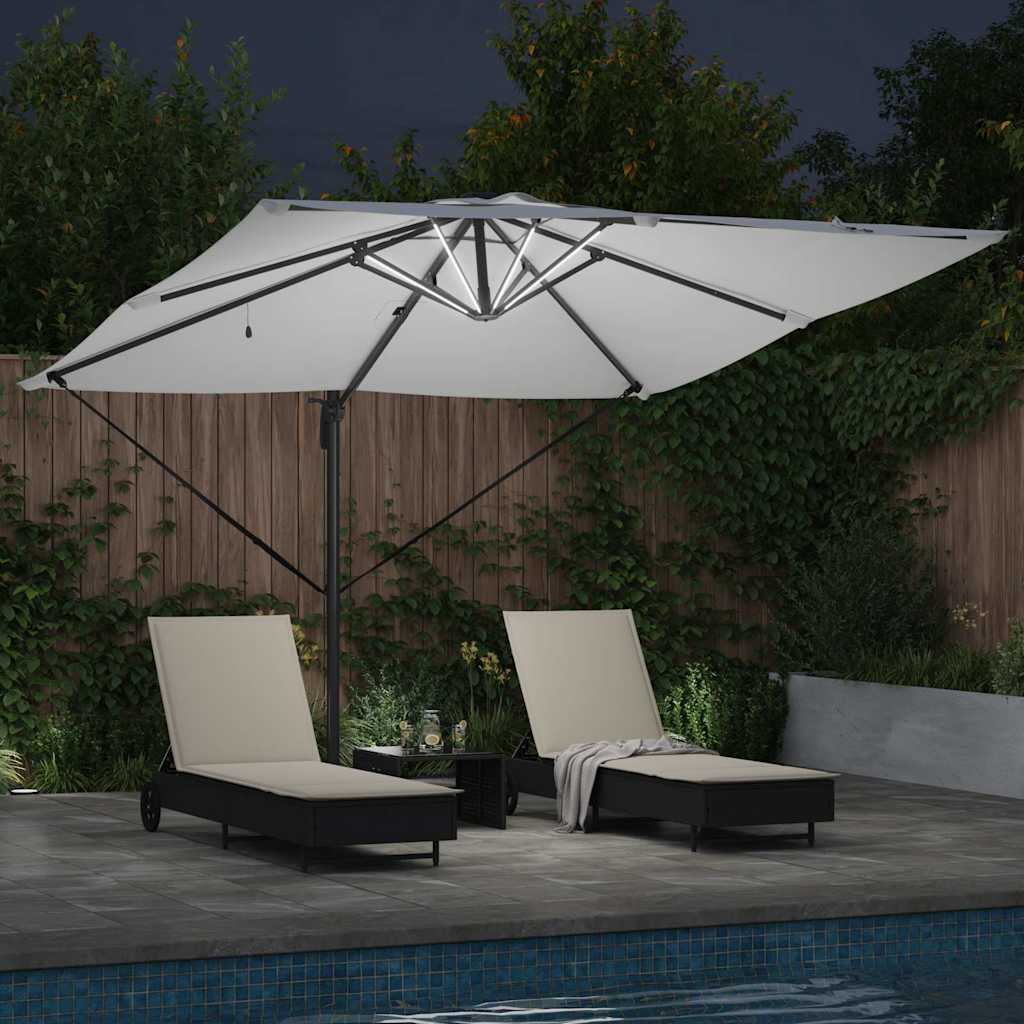 Parasol Sandfarvet 286 x 284 x 270 cm Aluminium og Polyester