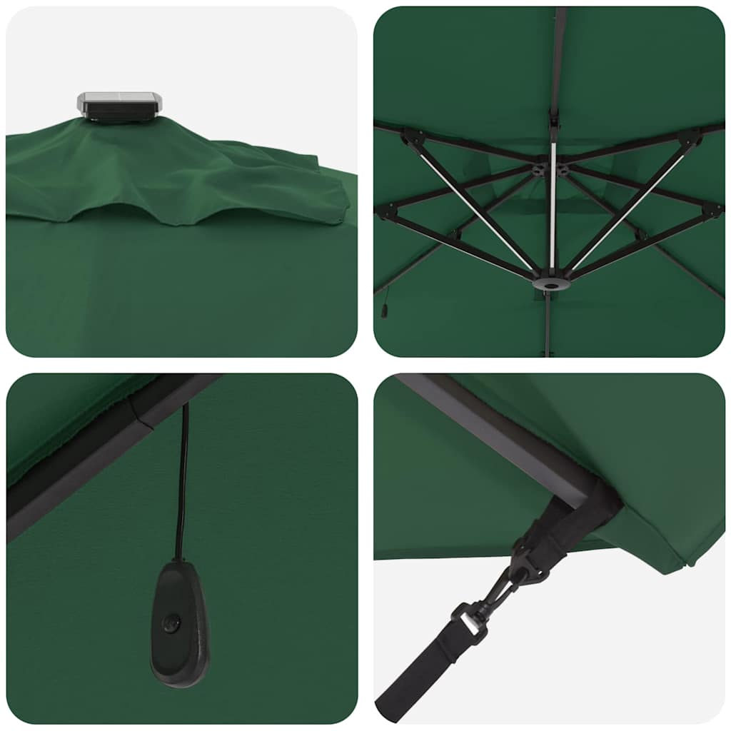 Parasol Grøn 286 x 284 x 270 cm Aluminium og Polyester