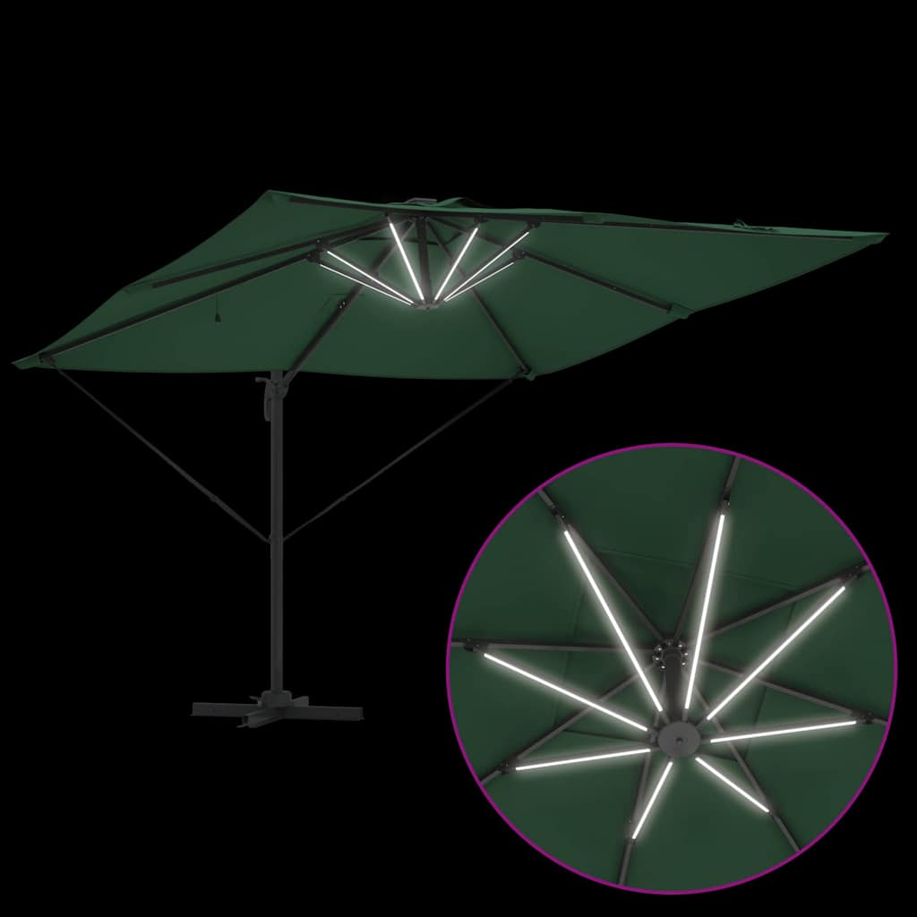Parasol Grøn 286 x 284 x 270 cm Aluminium og Polyester