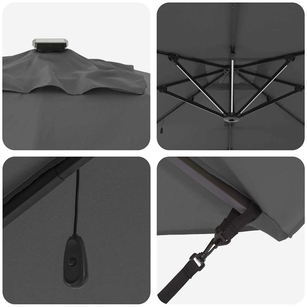 Parasol Antracit 286 x 284 x 270 cm Aluminium og Polyester