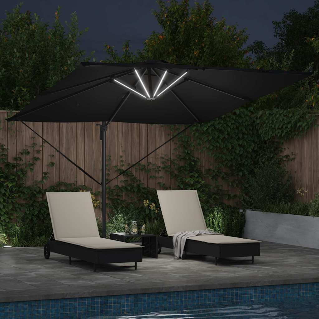 Parasol Sort 286 x 284 x 270 cm Aluminium og Polyester