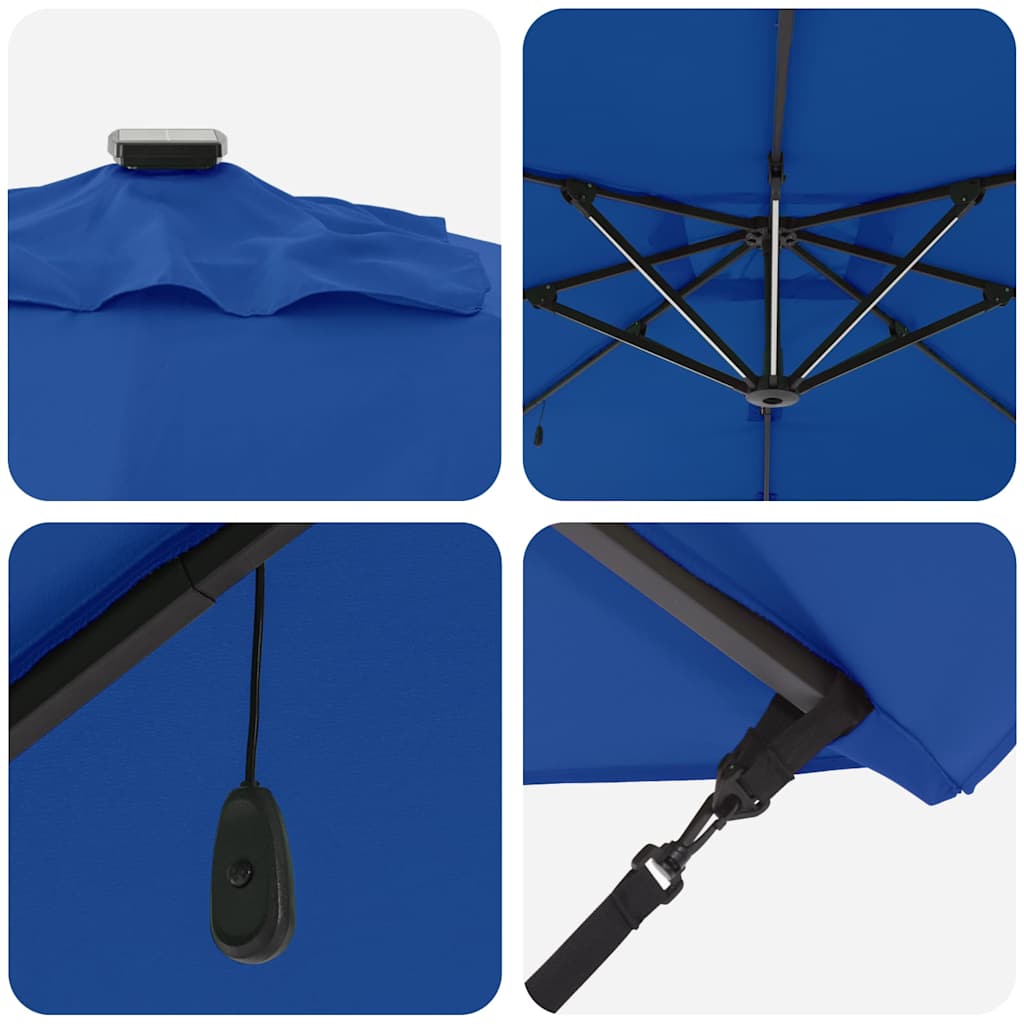 Parasol Azure Blue 286 x 284 x 270 cm Aluminium og Polyester