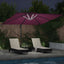 Parasol Bordeaux Rød 286 x 284 x 270 cm Aluminium og Polyester