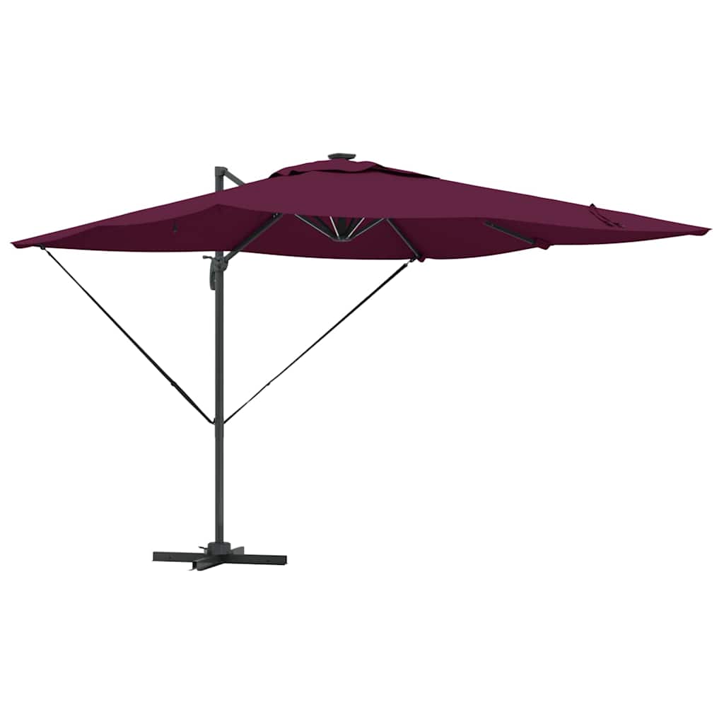Parasol Bordeaux Rød 286 x 284 x 270 cm Aluminium og Polyester