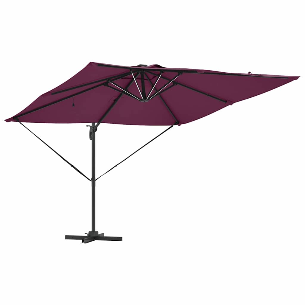 Parasol Bordeaux Rød 286 x 284 x 270 cm Aluminium og Polyester