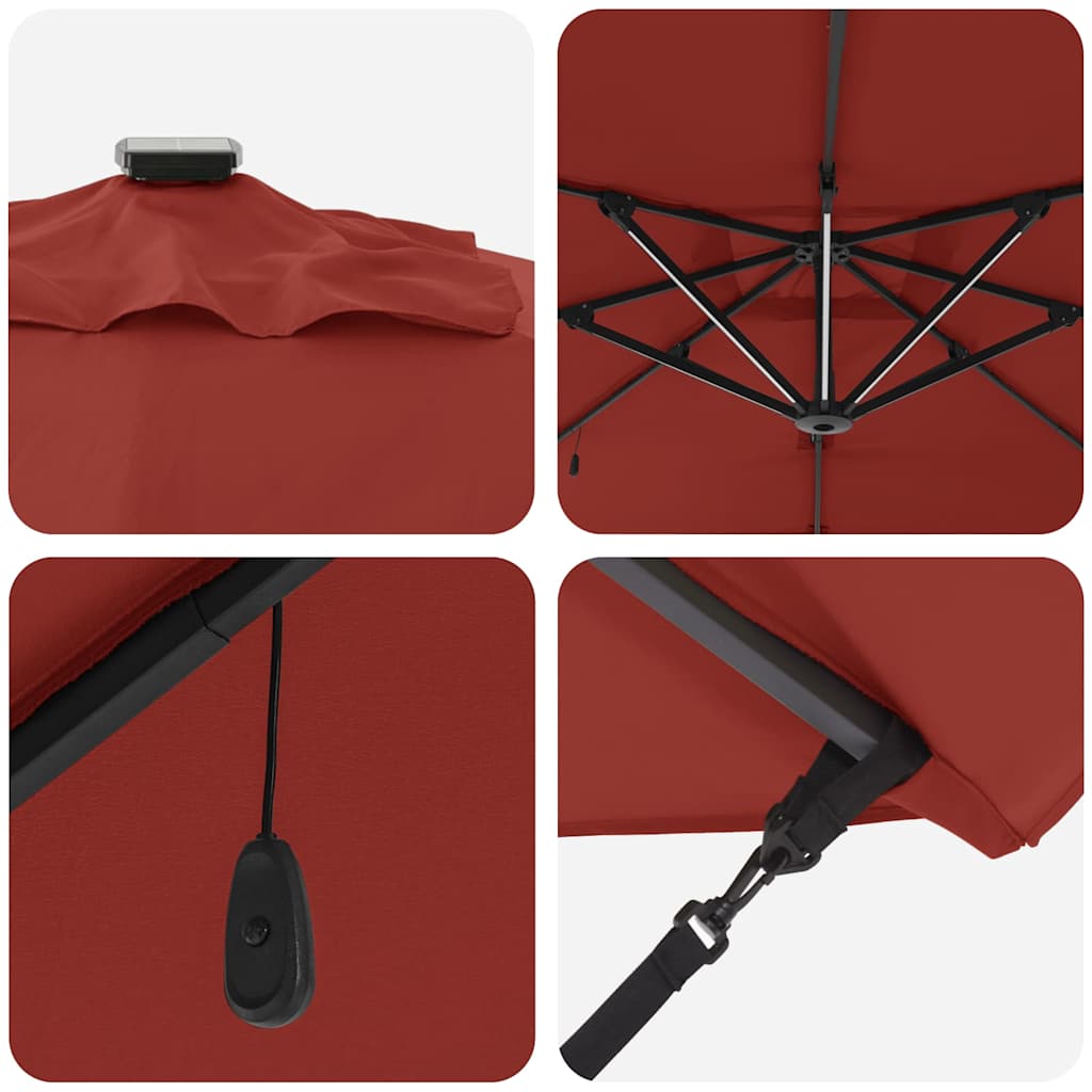 Parasol Terrakotta 286 x 284 x 270 cm Aluminium og Polyester