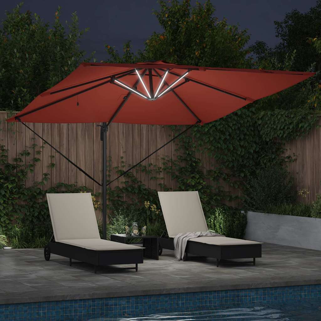 Parasol Terrakotta 286 x 284 x 270 cm Aluminium og Polyester