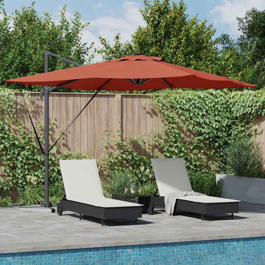 Parasol Terrakotta 286 x 284 x 270 cm Aluminium og Polyester