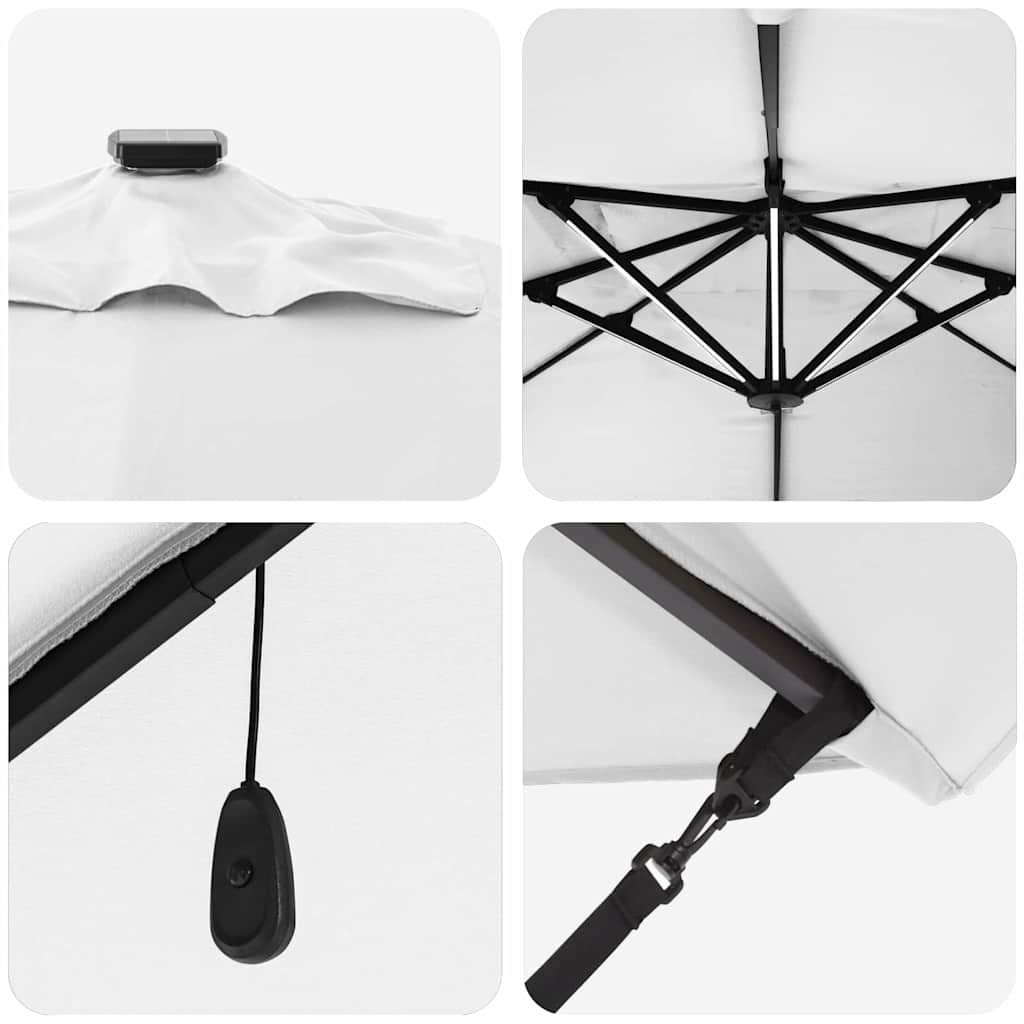 Parasol 352 x 251 x 265 cm Polyester og Aluminium Sandfarvet