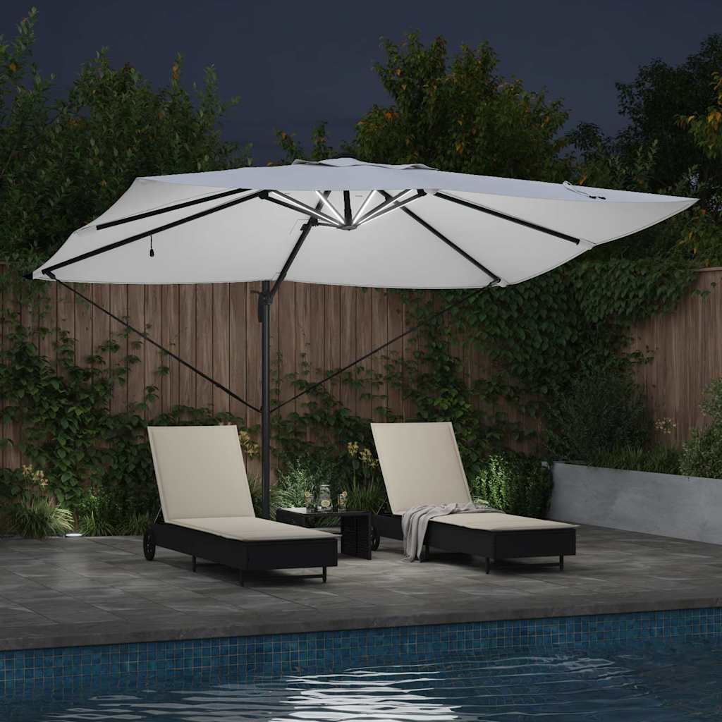 Parasol 352 x 251 x 265 cm Polyester og Aluminium Sandfarvet