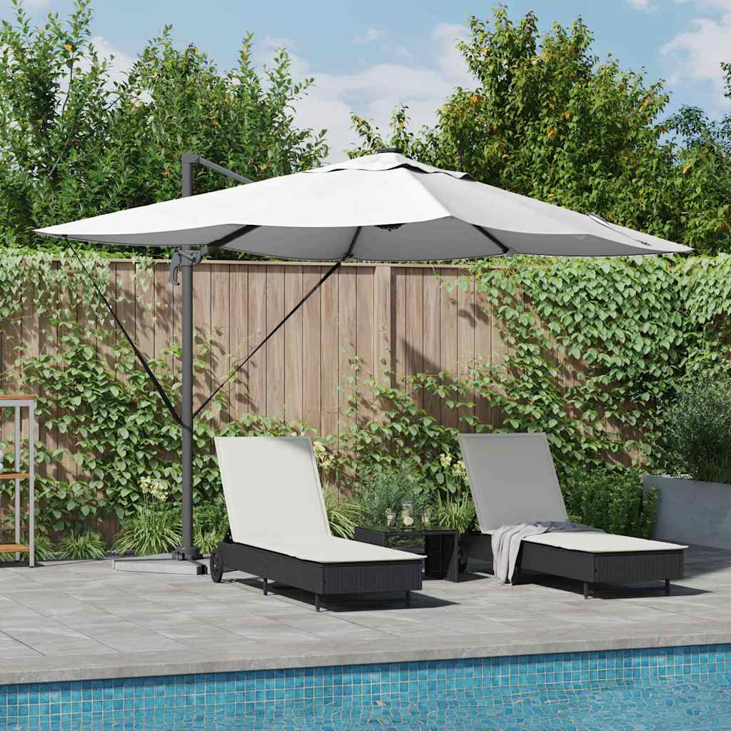 Parasol 352 x 251 x 265 cm Polyester og Aluminium Sandfarvet