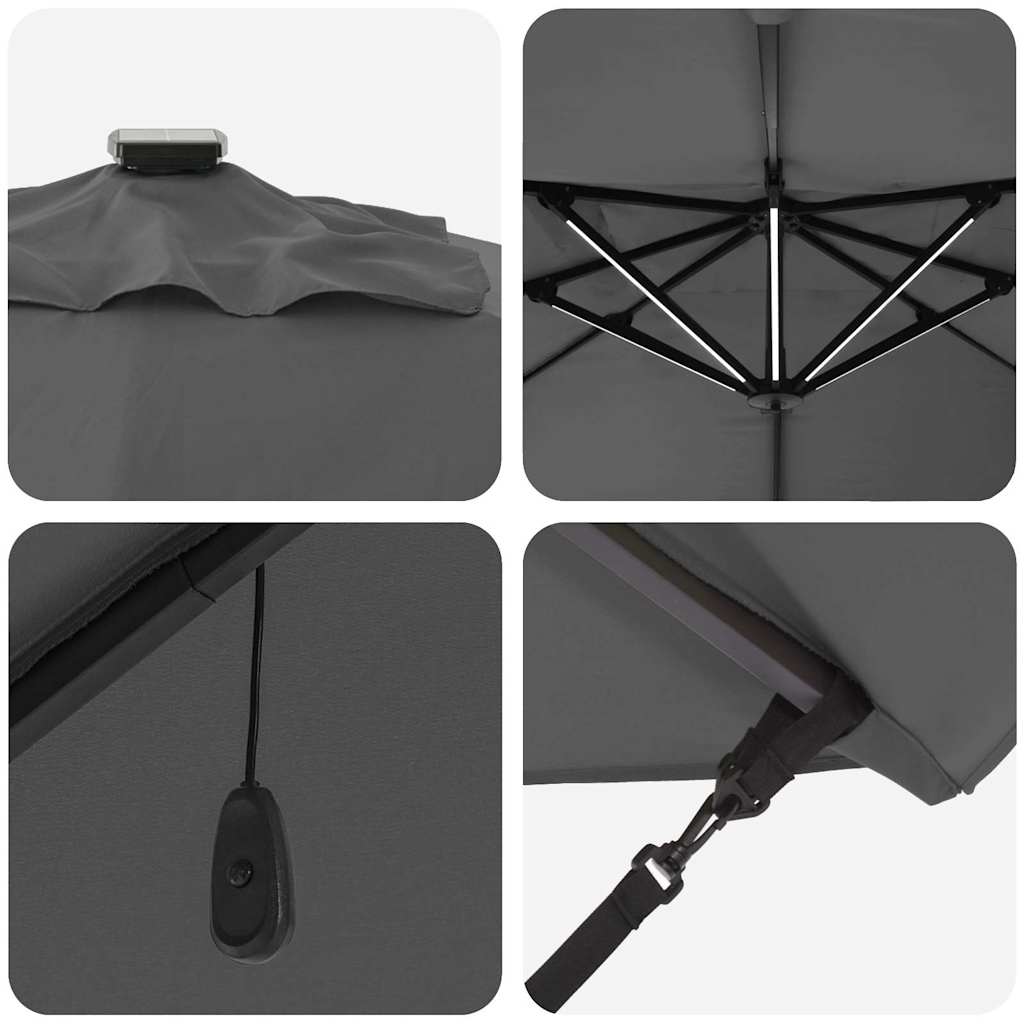 Parasol 352 x 251 x 265 cm Polyester og Aluminium Antracit