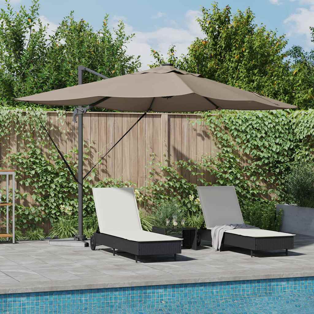 Parasol 352 x 251 x 265 cm Polyester og Aluminium Gråbrun
